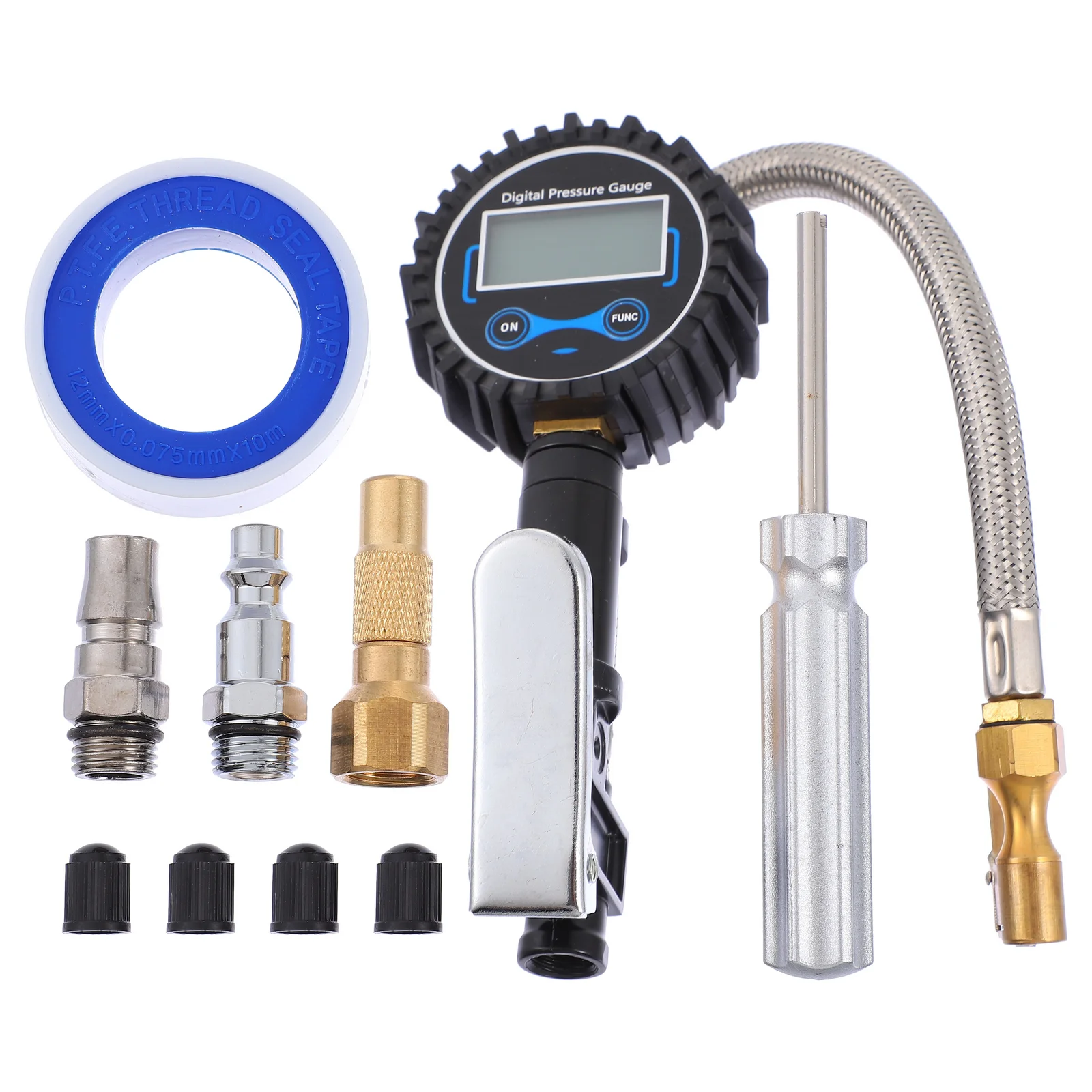 

Tire Inflation Gauge Display Pressure Car Inflator Meter Rubber High Hose Digital Inflating