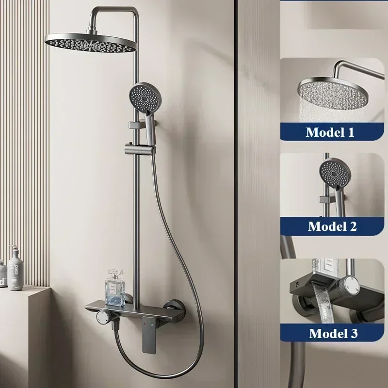 Серый тип ручки трехсторонняя душевая система с выходом воды настенный