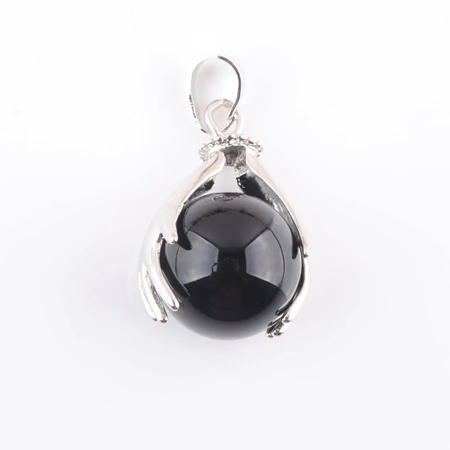 

10 шт. модные подвески из натурального драгоценного камня, черный агат, рейки, круглый камень, Исцеляющие украшения, подарок, фотоподвеска ...