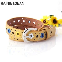 rainie sean flower girl belt for children hollow out cute waist belt pin buckle fashion casual kids leather belt 96cm