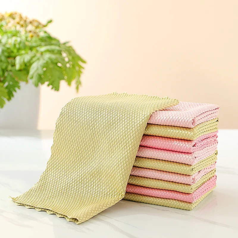 

5pcs Glass Cleaning Towel MIrror Cleaning Cloth Absorbent Kitchen Hand Towels Napkin for Glass Dish Washing Wiping Rag 25x25cm