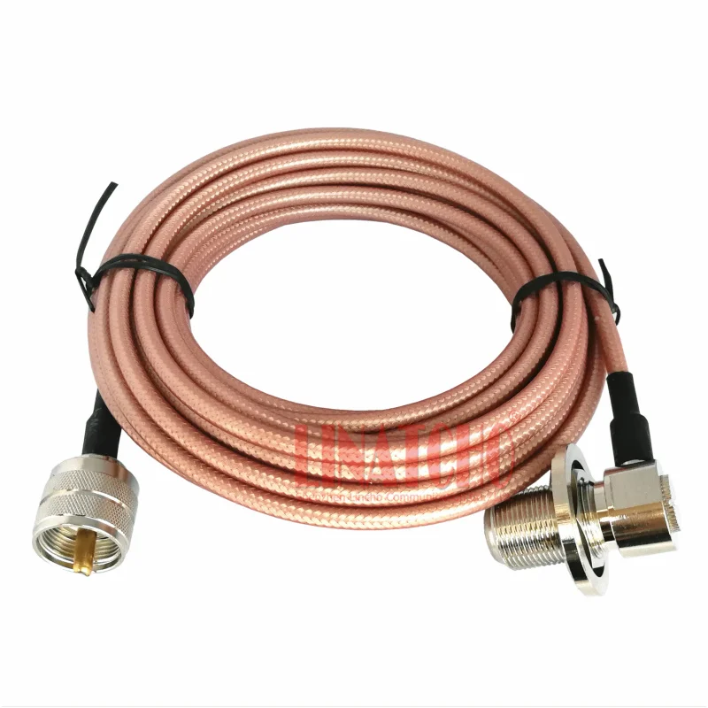 5 Meters Good Quality UHF PL259 Right Angle SO239 RG142 Double Shielding Coaxial Car Radio Antenna Extension Cable
