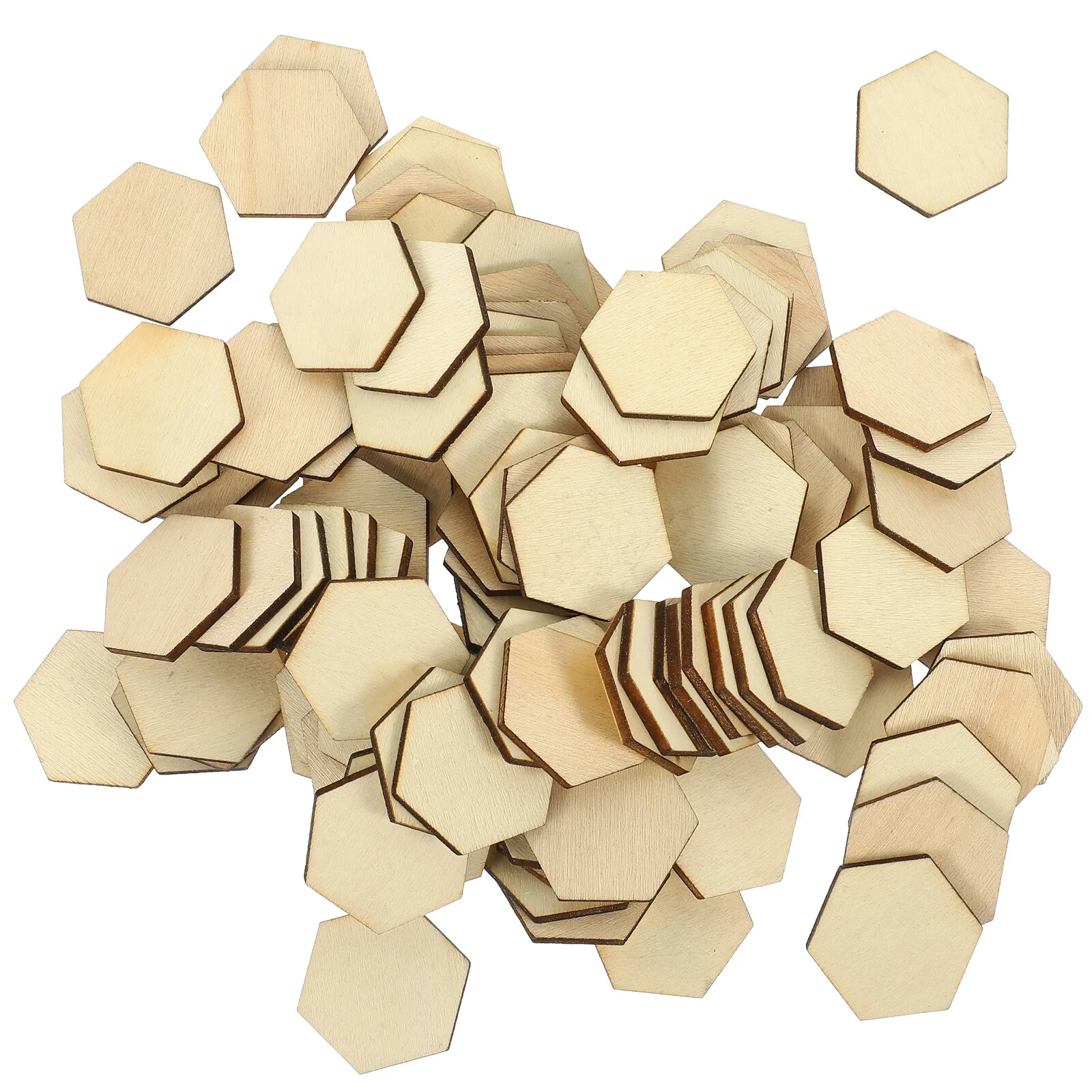 

100 Pcs Gift Square Wooden Slices Unfinished Tag Blank Chip DIY Wood Tags Cutouts Sign