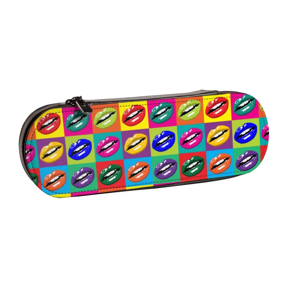 

Красочные губы, жесткий карандаш, искусственная кожа, школьный пенал для подростков, кавайный жесткий чехол на молнии для ручек