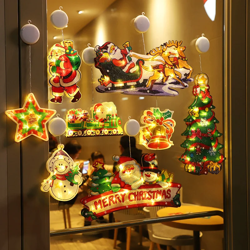 

LED Light String Santa Claus, Snowman, Christmas Tree, Decorative Window, Suction Cup, Hanging Lamp