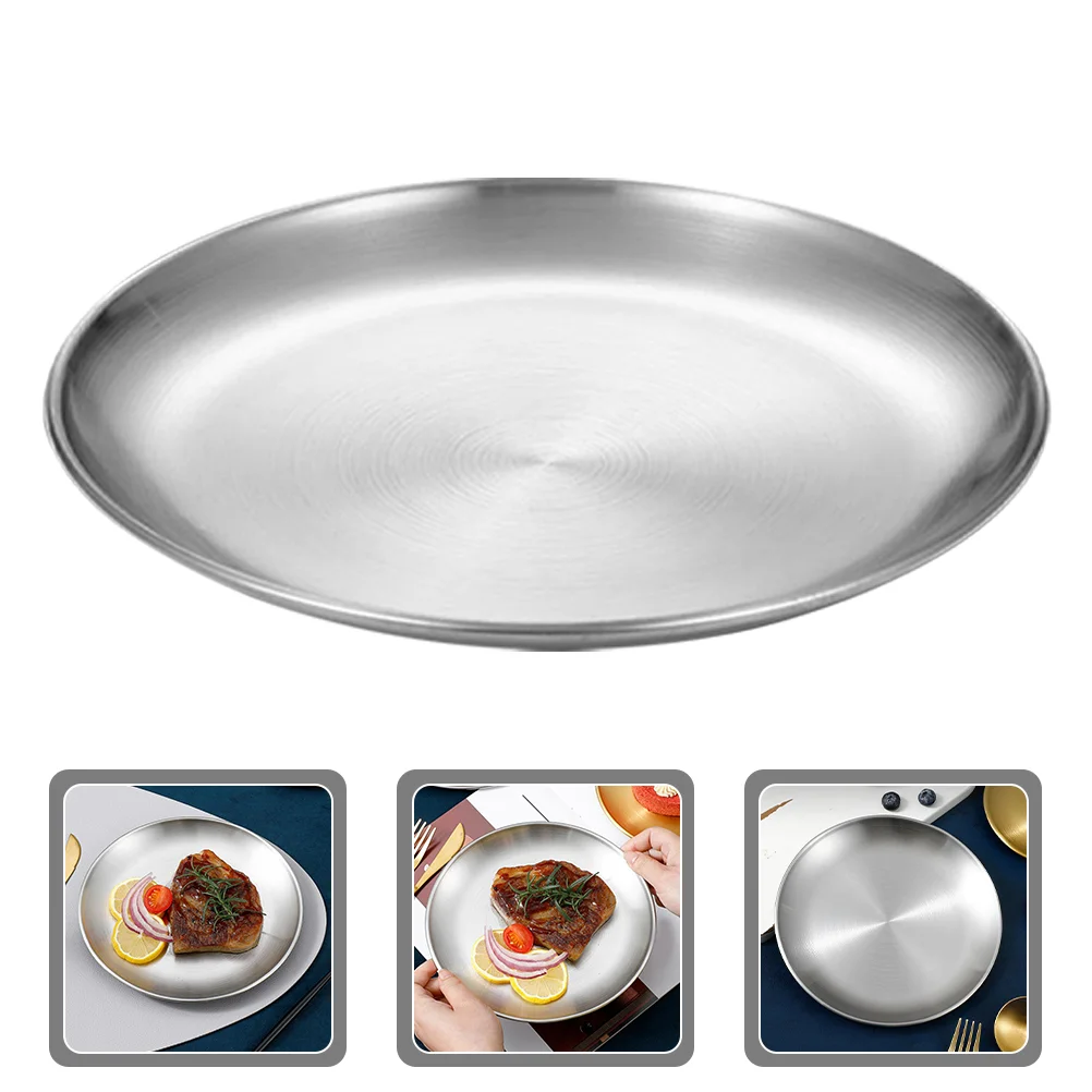 

6 шт., металлические тарелки из нержавеющей стали