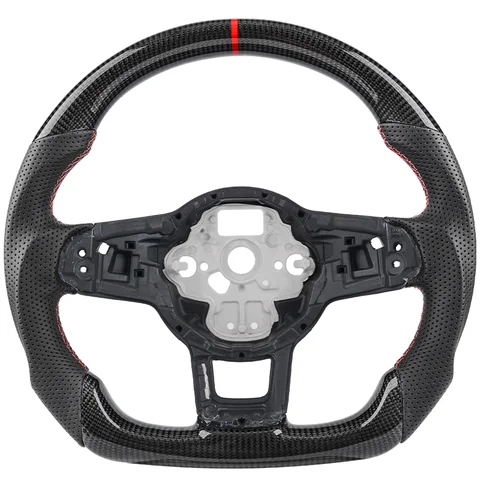 Для Volkswagen Golf 7 MK7 7,5 GTI GTD GTE R 2013-2020 Polo GTI Tiguan Passat DSG руль из углеродного волокна перфорированная кожа