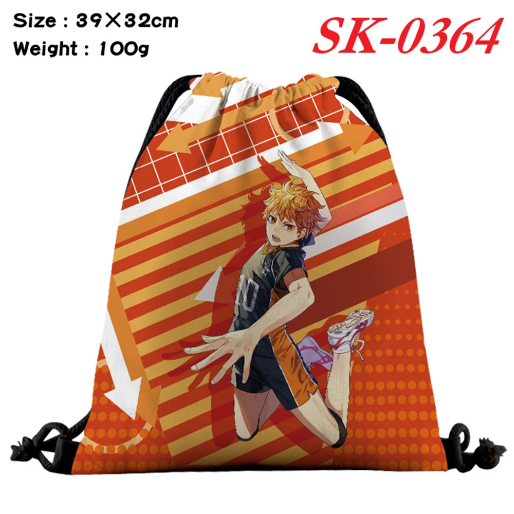 

Anime Haikyuu Drawstring Bag Printing Canvas Cosmetic Stringbag Boys Girls Beachbag Travel Shoes Pouch Casual Women Backpack