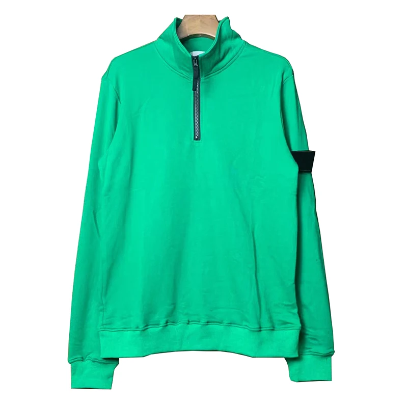 

Zip Up Hoodie Men Stand Collar Armband Pullover Sweater Casual Streetwear Spring Autumn Sweatshirts Clothing Cotton Loose MA485
