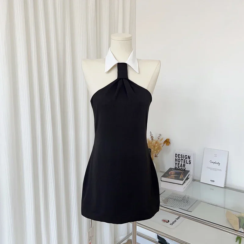 Женское платье-футляр с открытой спиной летнее шифоновое высокой талией