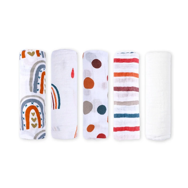 

5Pcs Baby Facecloth Toddler Bath Towel Handkerchief Cotton Cloth Soft Absorbent Kindergarten Washcloth Shower Gift for Toddler K