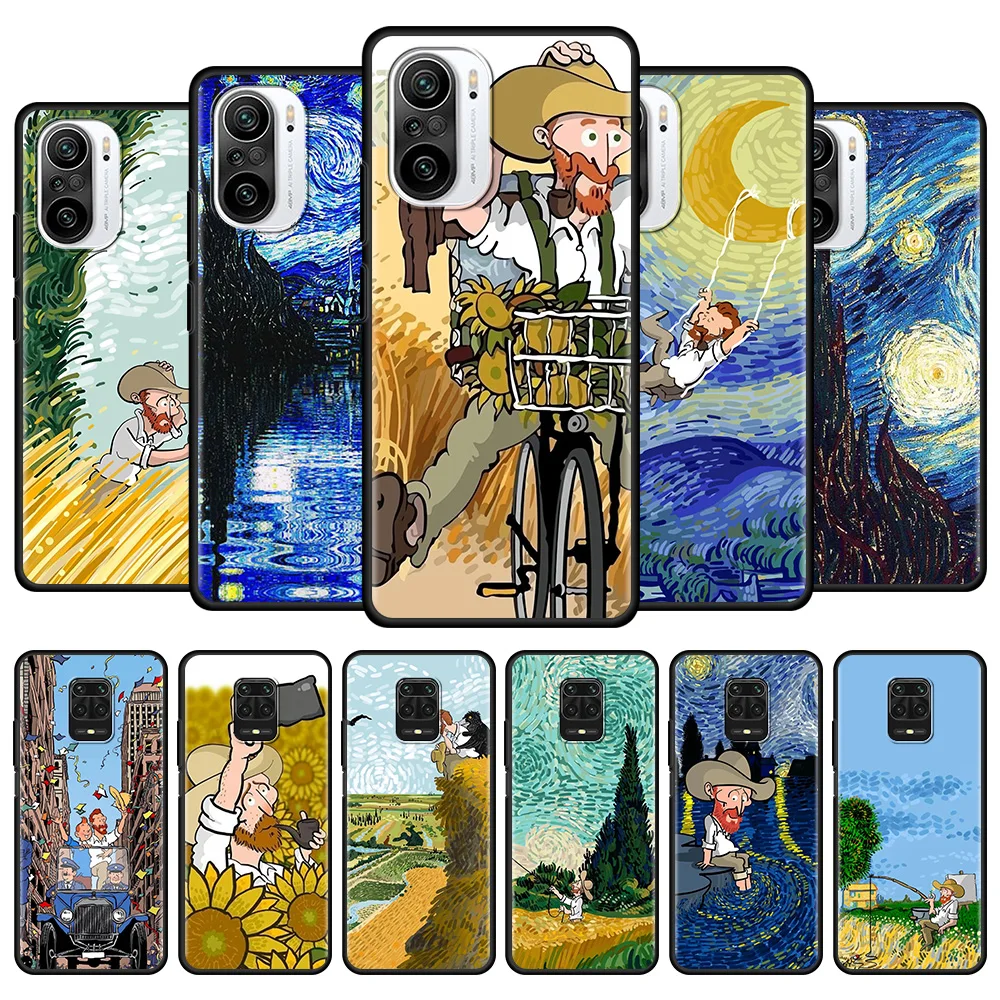 

Art van gogh Case For Redmi Note 11 10 8 Pro Max Caso Note 10 9 9S 9T 8T 8 7 for redmi k40 9C 9 9A 8 7A Silicon Coque