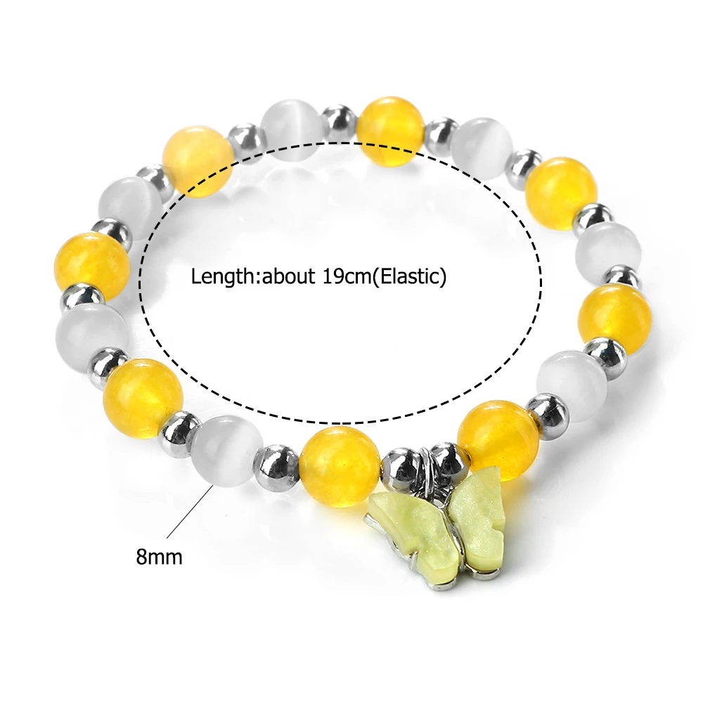 Женский браслет из бисера 8 мм цвета в ассортименте