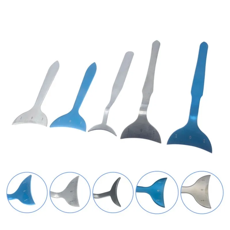 

Линейка Для шелкопряда, штангенциркуль из нержавеющей стали, титановый инструмент для глаз и пластической хирургии, линейка для шелкопряда