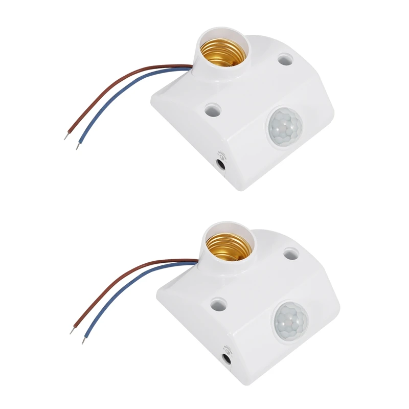 

2X Human Body Induction Lamp Bulb Holder, Infrared Motion PIR Sensor Automatic LED Light Lamp Holder Stand Switch