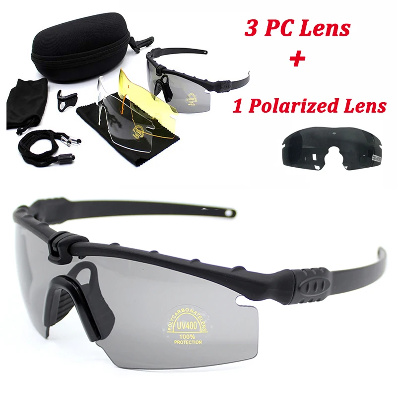 

Tactical Polarized Sport Glasses Military Army Goggle Airsoft Shooting Safety Glasses Men Outdoor Sport Sunglasses 4 Lens