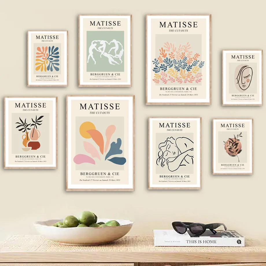 

Classic Matisse Abstract Girl Face Coral Wall Art Canvas Painting Nordic Posters And Prints Wall Pictures For Living Room Decor