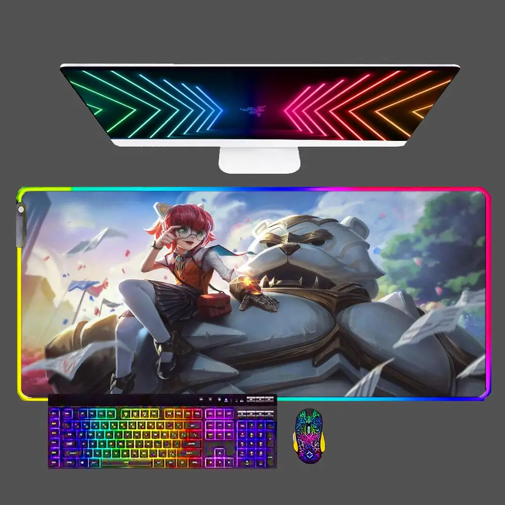 

Annie League of Legends 900x400 XXL Rubber Large PC Mousepad RGB Gamer Gaming Mouse Pads LED Computer Keyboard Soft Desk Mat