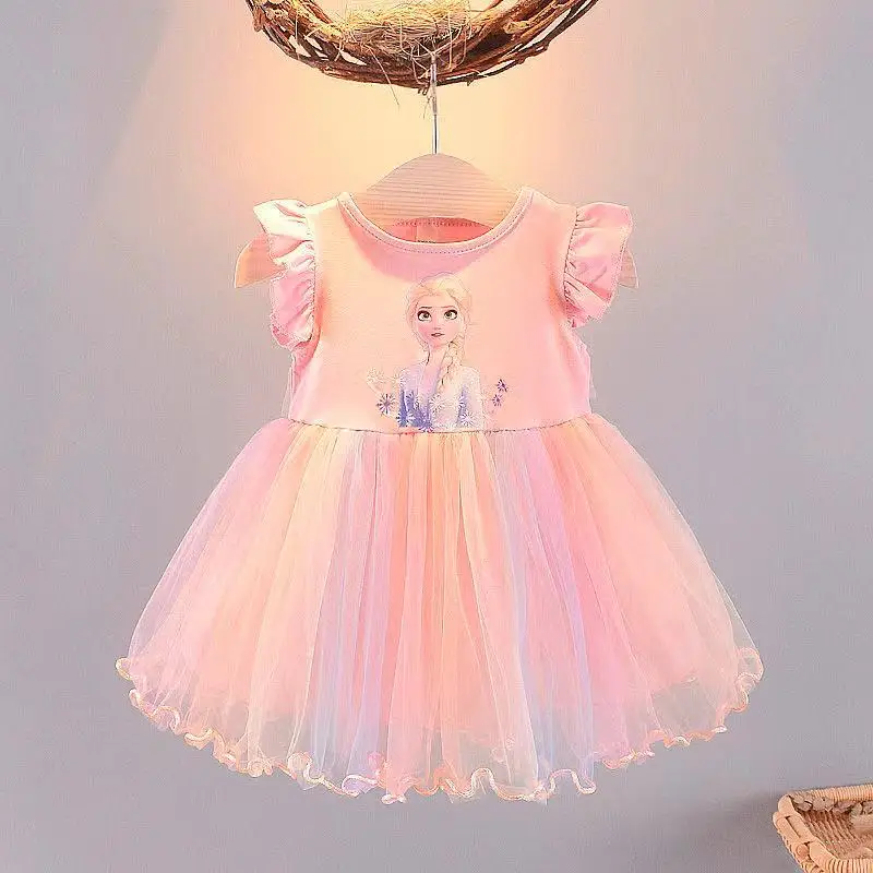 

disney Kids Dresses Girl Christmas Outfits Frozen Elsa Princess Dress Summer Cosplay Costume Wedding Party Formal Ball Gown