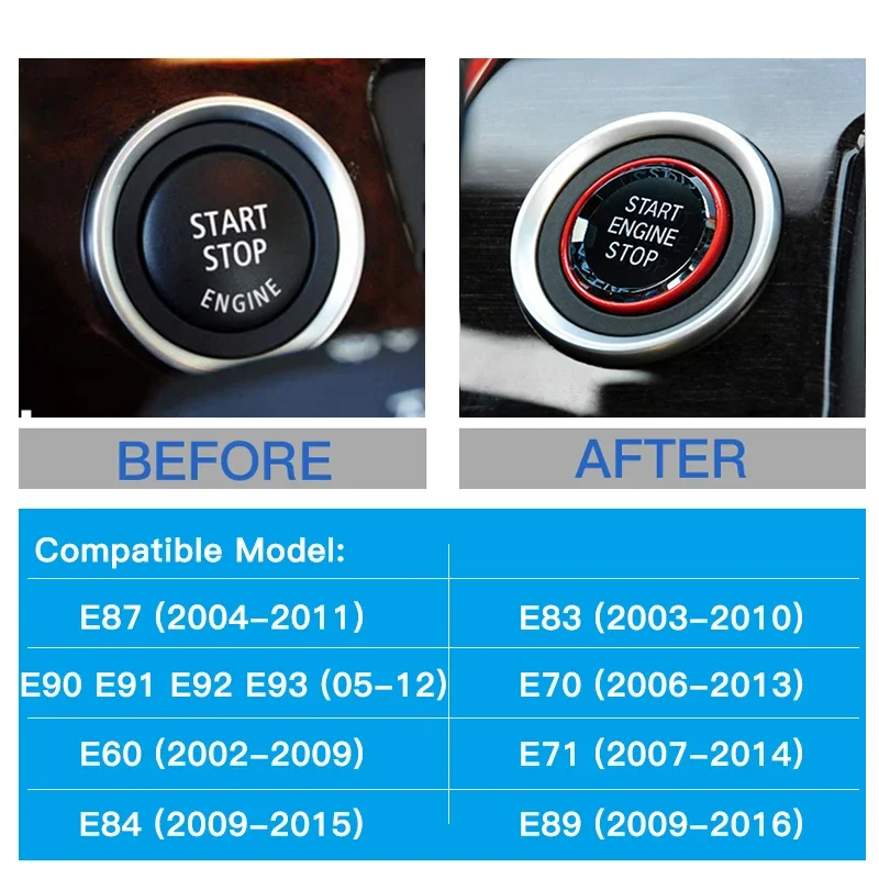 Крышка кнопки запуска двигателя автомобиля для BMW E90 E91 E92 E93 E87 E83 E70 E60 E71 E84 E89, аксессуар для кнопки стоп-сигнала из АБС-пластика с кристаллами (art.: 3920d91c3eaa4) - 3920d91c3eaa4