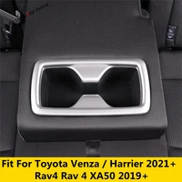 rear water cup holder panel decor cover trim for toyota venza harrier 2021 2022 rav4 2019 2022 car accessories interior