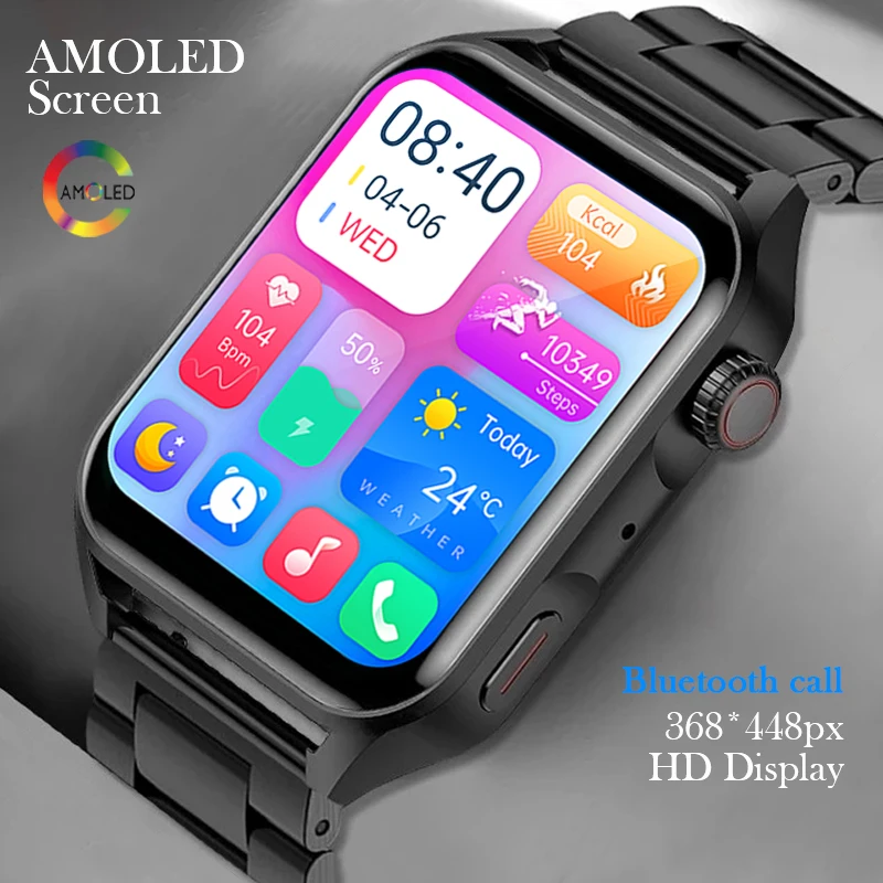 

2022 New AMOLED Smart Watch Men 1.78" HD Screen Always-on Display the time NFC Bluetooth Call IP68 Waterproof Smartwatch Women