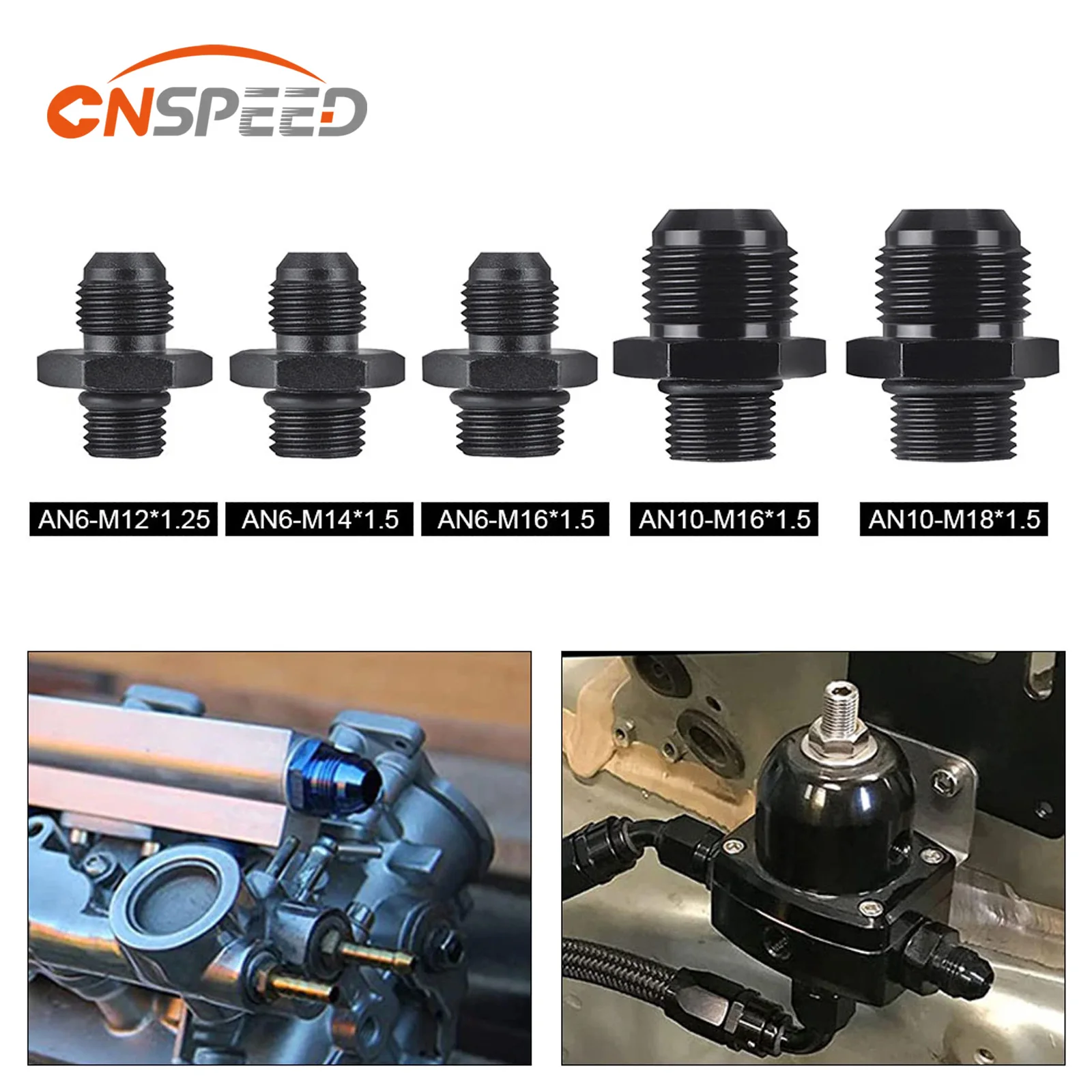 Черная анодированная прямая алюминиевая наружная вспышка от AN6 до M12 * 1,5 M14 * 1,5 M16 * 1,5 M18 * 1,5 наружная Метрическая резьба трубный топливный фитинг адаптер