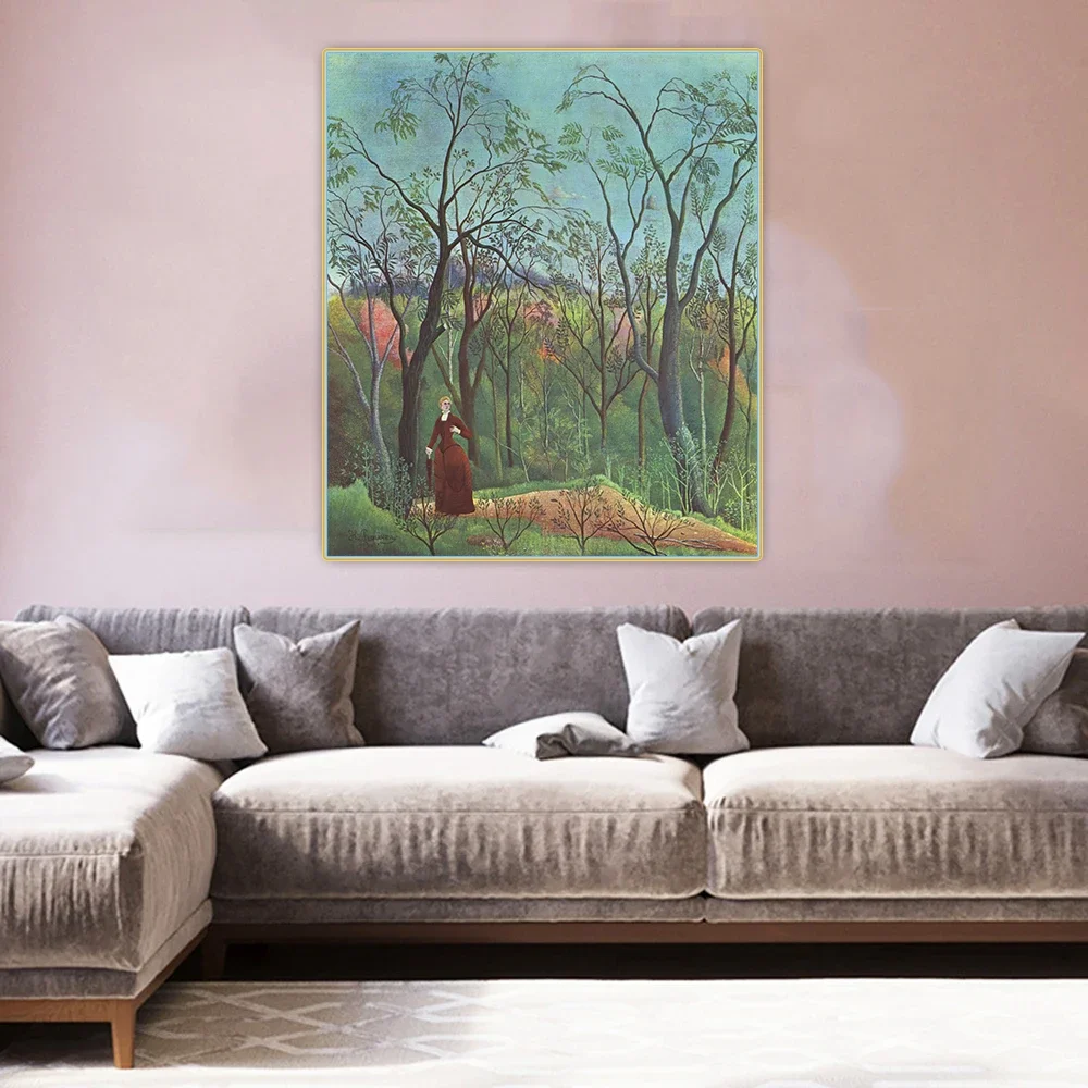 Цитон Анри Руссо 《Ход в лесу》Холст Картина маслом Плакат Настенный фон Декор