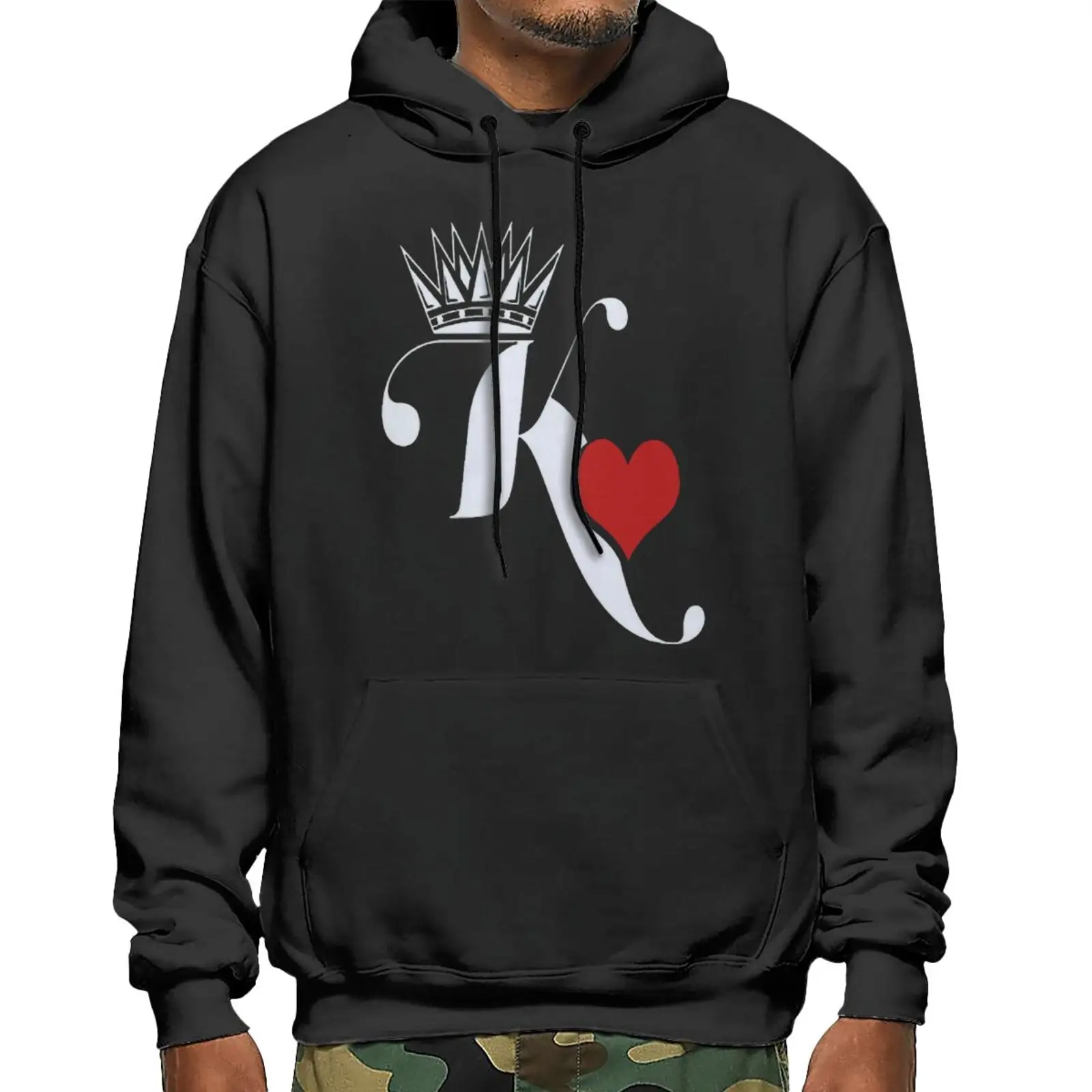 

King Of Hearts Matching Couples Sweatshirts Hoodies Men's Sweater Streetwear Men Hoodie Men Japanese Streetwear Men's Clothing