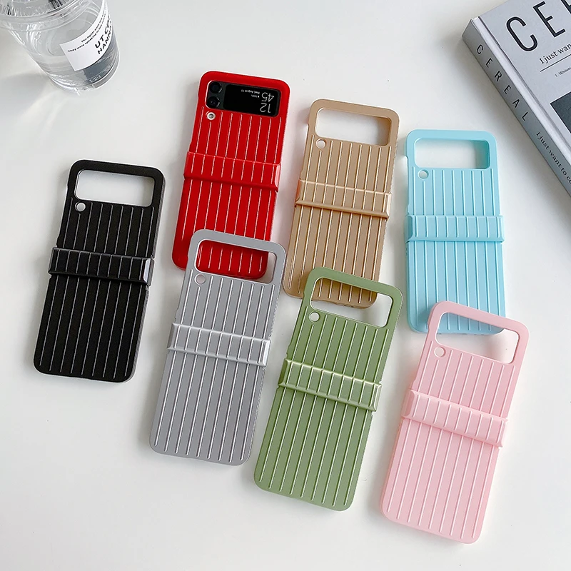 Chic Korean Candy Color Stria Suitcase Phone Case For Samsun