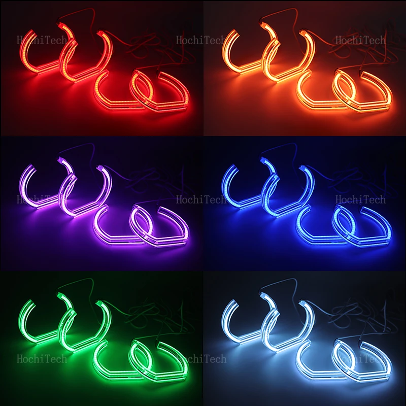 RGB многоцветные световые кольца APP управление DRL светодиодный комплект