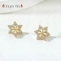 fashion exquisite simple hollow star stud earrings holiday party gift jewelry