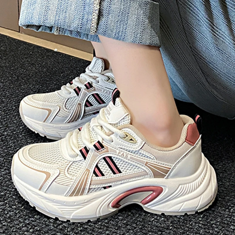 Женские кроссовки на платформе повседневная спортивная обувь с винтажным