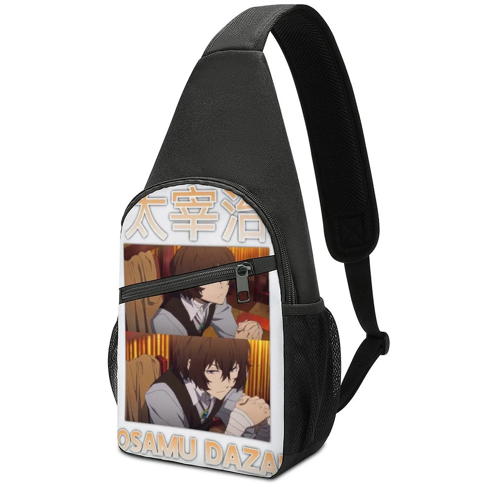 

Dazai Osamu Shoulder Bags Bungou Stray Dogs Modern Chest Bag Male Phone Sports Sling Bag Streetwear Print Crossbody Bags