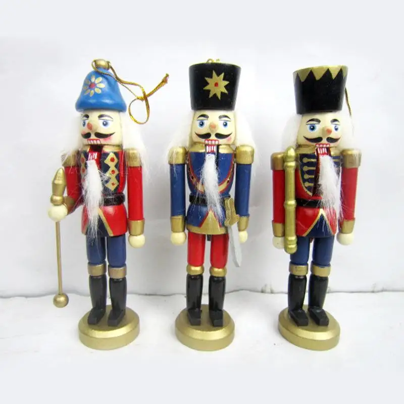 

Free Shipping 15cm Puppets Doll Toy Boutique Nutcracker Puppet King Soldier Painted Children Christmas Gift 3pcs/Lot Ht034