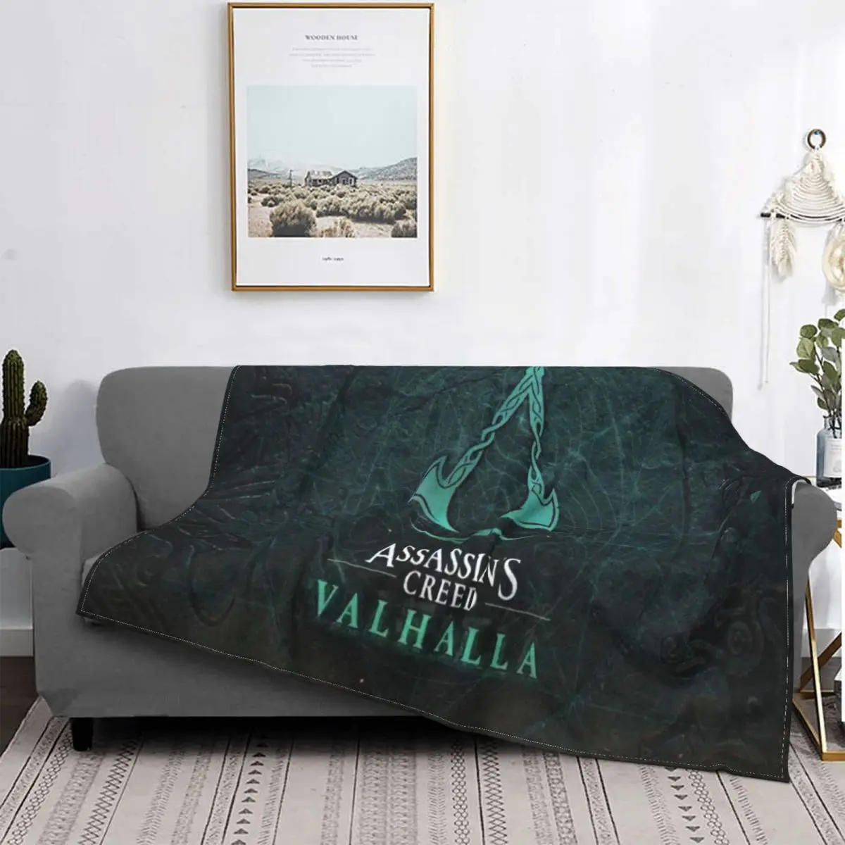 

Assassin S Creed-colcha a cuadros para cama, manta de lino para sofra, manta a cuadros, colcha de пикник, 35 Uds.