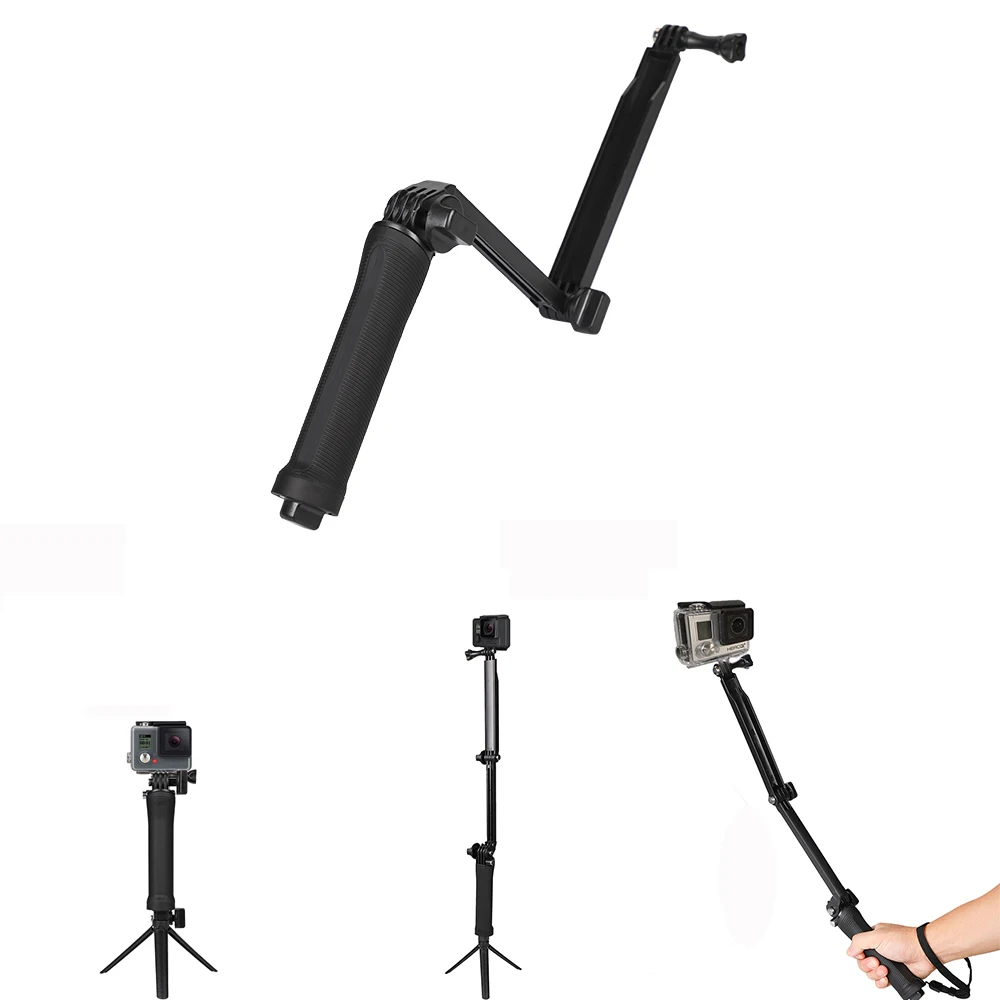 

t3-Way Hand Grip Tripod Monopod Selfie Stick for Gopro 10 9 8 7 6 5 4 SJ87 Yi 4K DJI OSMsssssa