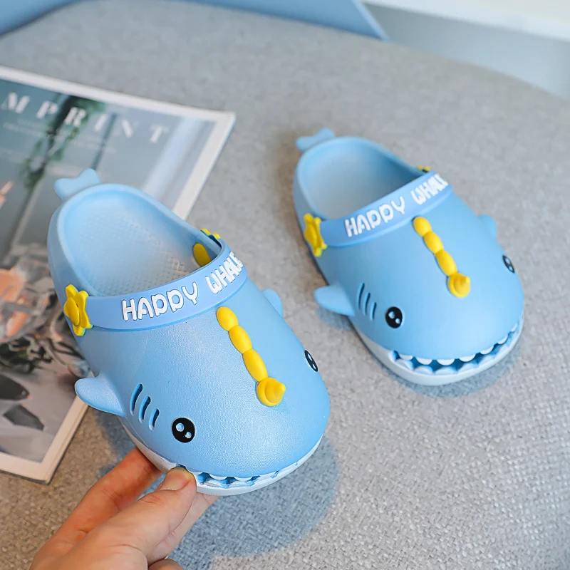 

Summer Fashion Children's Beach Sandals Girl Cute Shark Slippers Toddler Breathable Kids Cartoon Casual Home Shoes Comfortable