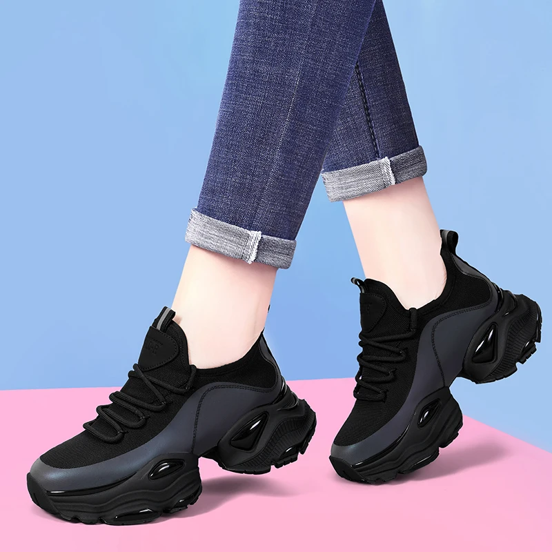 Кроссовки для бега Треккинговая обувь женская на платформе улицы спортивная