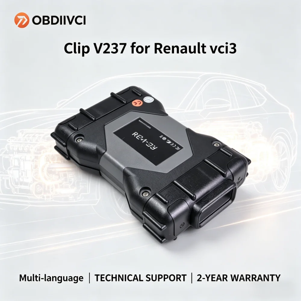 Фото OBDIIVCI-Clip V237 для Renault VCI3 RE VCI3 1:1 Оригинальные драйверы OBD2 для программирования RE-VCI3 Full Chip для автомобилей Renault 1994-2025 годов №1