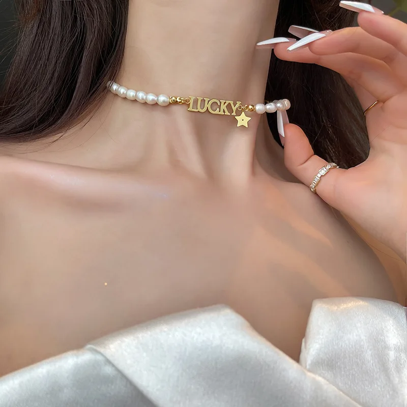 

Luxury Pearl Necklace Encanto Necklaces Collar De Perlas for Women Collier Perle Collares Pendants Choker Chains Chokers Colar