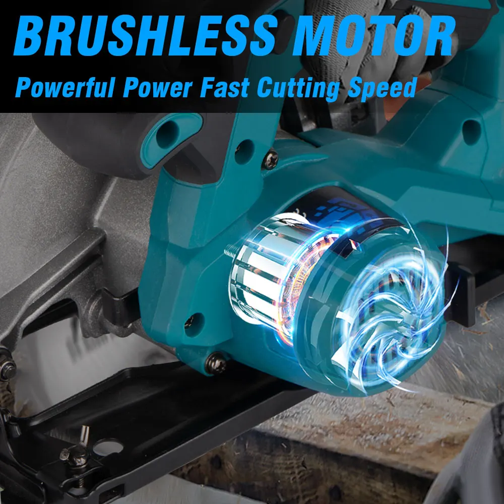 7 Inch Brushless Circular Saw 180mm 10800Rpm 3 Saw Blade Cordless Woodworking Cutting Tool for Makita 18V Battery Electric Saw 2