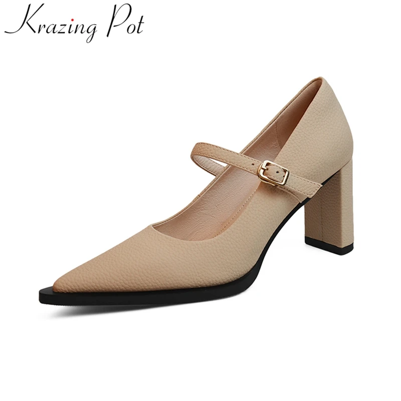 

Женские туфли-лодочки из натуральной кожи, с острым носком, на высоком каблуке