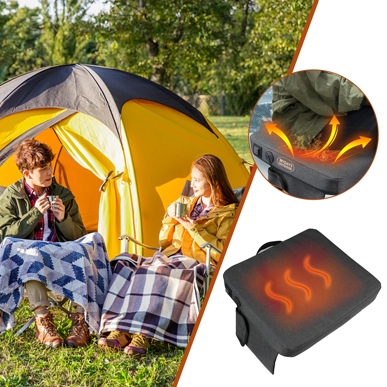 

Коврик для сиденья с подогревом, квадратный диван, подушка с подогревом, Нескользящие подушки из пены с эффектом памяти, 3-скоростные подушк...