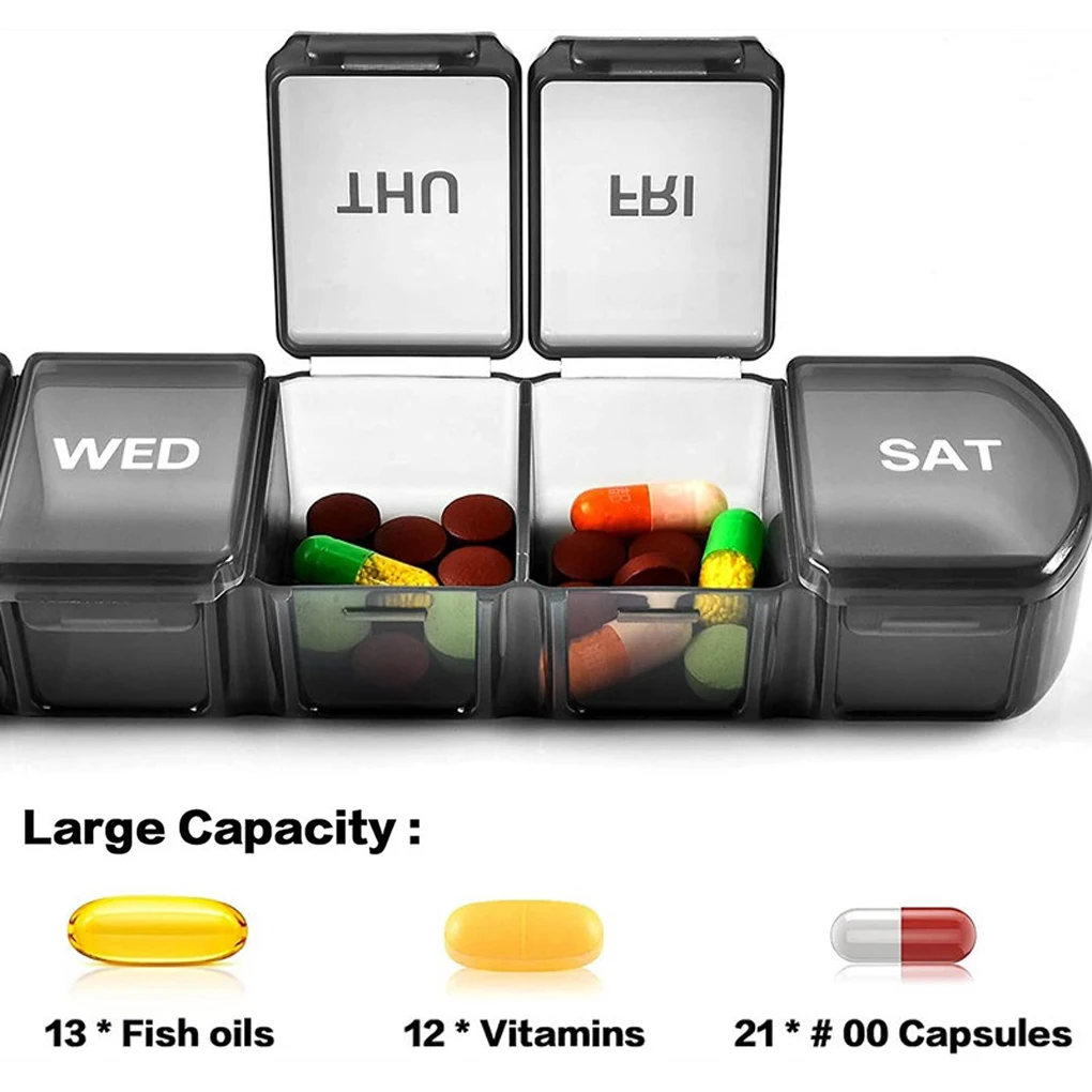 Контейнер для таблеток на 7 дней с отделениями |