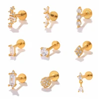 roxi 1pairs small diamond threaded labret earrings for women 925 silver jewelry kraakbeen piercing earrings cartilage pendientes