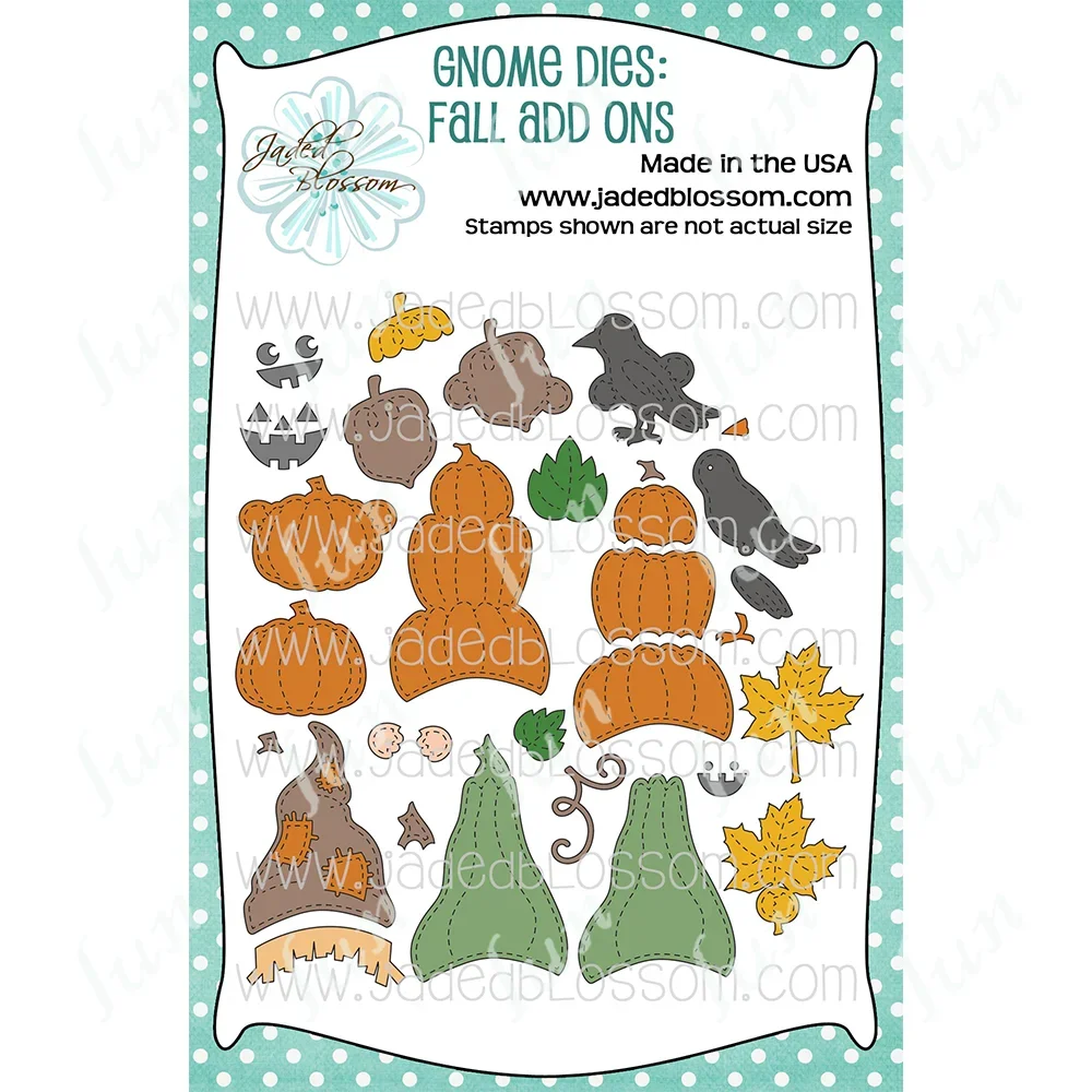 

Happy Fall Candies Gnome Clear Stamps and Metal Cutting Dies Mold Sets Scrapbooking Material Embossing Decoration New Arrivals