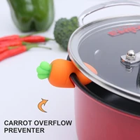 practical soup anti overflow cute carrot pot for covers lifting soup spoon shelf holder spoon rests overflow kitchen gadgets