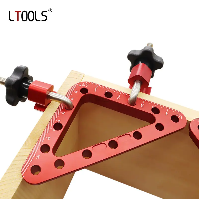 

45/90 Degree 120MM Woodworking Panel Positioning Ruler Installation Fixing Clamp Woodworking Ruler Calliper Measuring Tool