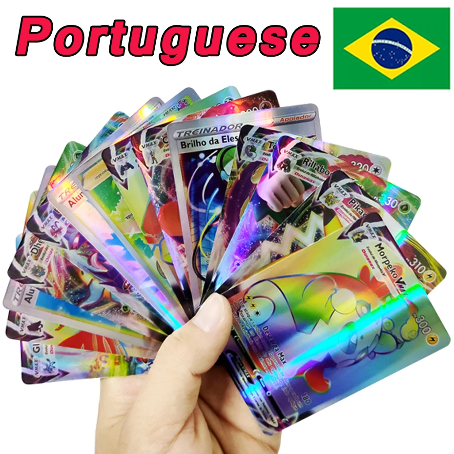

50-150Pcs V VMAX GX Energy Trainer Portuguese Version Shining Pokemon Cards Best Selling Children's Battle Game Cards